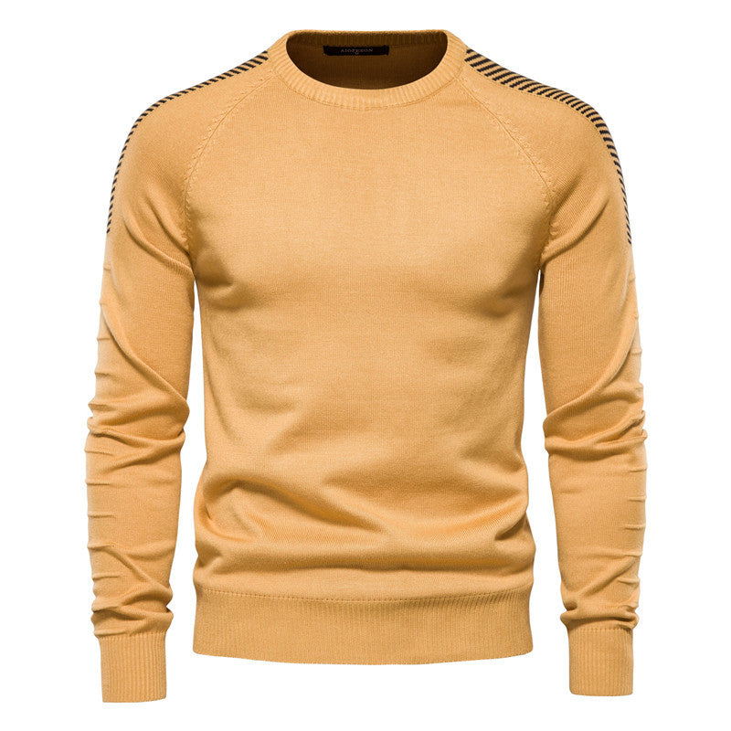 MAOXIANGSHOP 2025 Knitted sweater men's  spring and autumn new sweater men's Japanese crew neck large size trendy men's sweater large size top