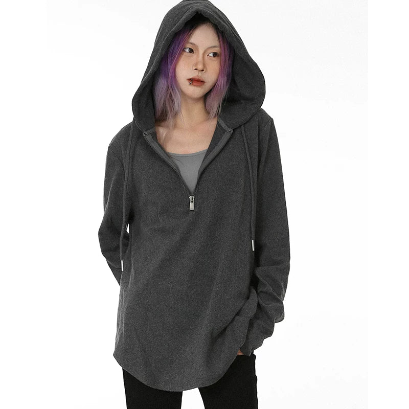 Lazy Wind Loose Half Zipper Bottom Sweater Women's Versatile Casual Elastic Skinny Early Spring Wear Top