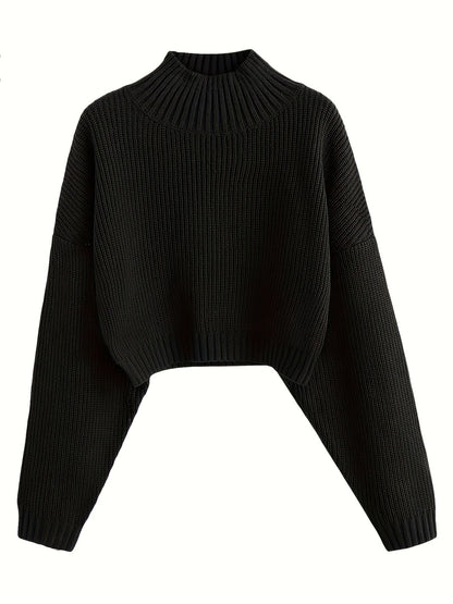 maoxiangshop fall outfits women Retro Knitted Soft Glutinous Loose Undershirt Solid Color Half Turtleneck Pullover Gentle Style Women's Clothing