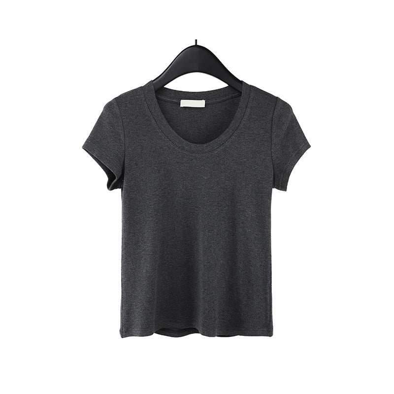 2025 [11 colors] Basic round neck short-sleeved T-shirt women's 2025 summer new simple and versatile solid color top T003