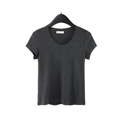 2025 [11 colors] Basic round neck short-sleeved T-shirt women's 2025 summer new simple and versatile solid color top T003