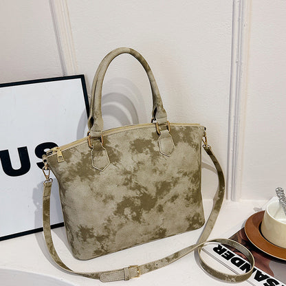 MAOXIANGSHOP 2025 popular new fashionable Popular style smudge color portable tote bag simple commuting large capacity shoulder messenger bag