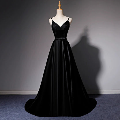 2025 High-end temperament evening dress women's  new thin banquet dress red carpet catwalk host trailing performance dress