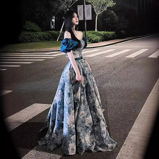 High-end evening dress women's high-end sense birthday party temperament princess dress graduation ceremony bar mitzvah dress art test
