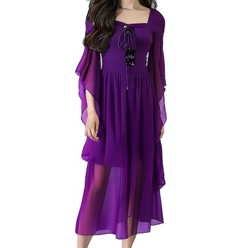 maoxiangshop Dress to Impress 2024 New Women's Halloween Witch Bandage Large Swing Dress