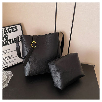 MAOXIANGSHOP 2025 Autumn and winter fashion and popular versatile bucket mother and child bag simple large capacity commuting shoulder bag texture messenger women's bag bag