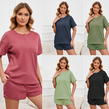 MAOXIANGSHOP 2025Real spot, 2025 New new products, casual and comfortable loose version V-neck set, two-piece set, loungewear, pajamas, women