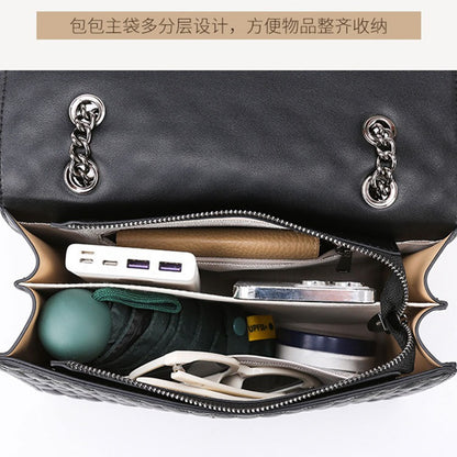 2025 Shoulder bag women's high-end light luxury small square bag fashion diamond chain messenger bag simple texture commuter women's bag