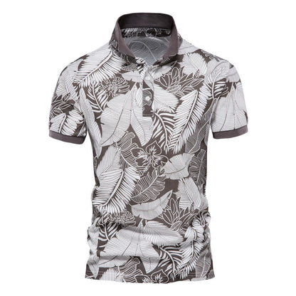 MAOXIANGSHOP 2025 summer new Popular trade supply printed POLO shirt spot men's short-sleeved lapel Popularan size T-shirt