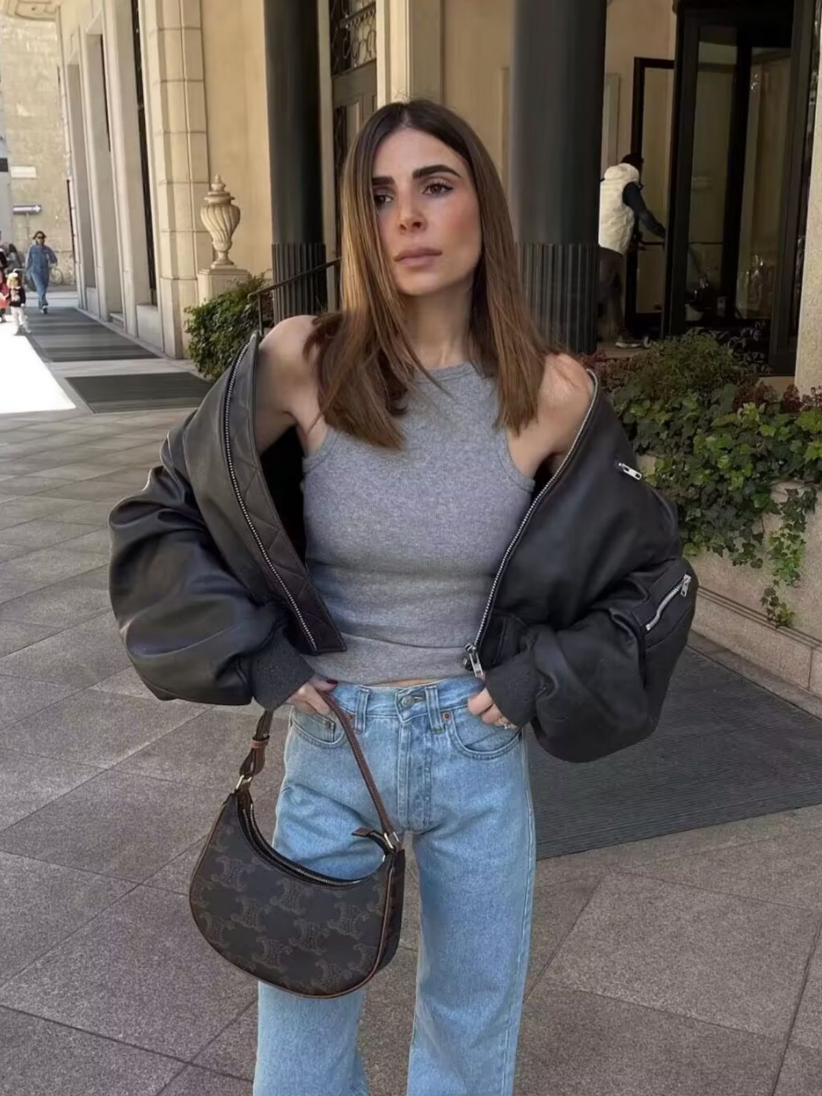 maoxiangshop fashion inspo Pu Street Short Slim Autumn Stand Collar Motorcycle Pilot Jacket Coat Women's Jacket