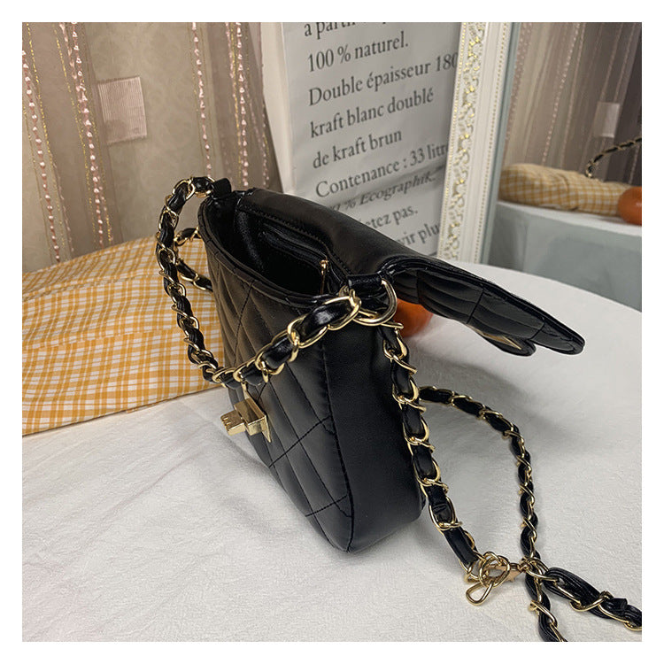 MAOXIANGSHOP 2025 Internet celebrity small bag women's popular small fragrant wind diamond chain black small square bag super fire shoulder messenger women's bag this year