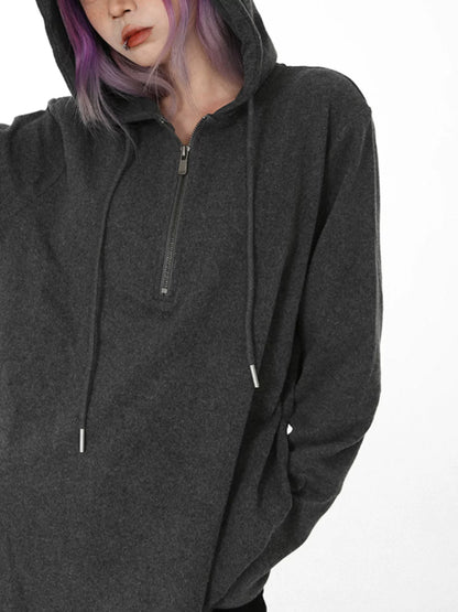 Lazy Wind Loose Half Zipper Bottom Sweater Women's Versatile Casual Elastic Skinny Early Spring Wear Top