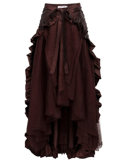 maoxiangshop dress to impress codes plus Size Women Steampunk Gothic Wrap Skirt Victorian Ruffled Pirate Skirt