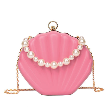 MAOXIANGSHOP 2025 Fashion popular pearl portable shell bag  New new candy color women's bag chain shoulder messenger bag bag