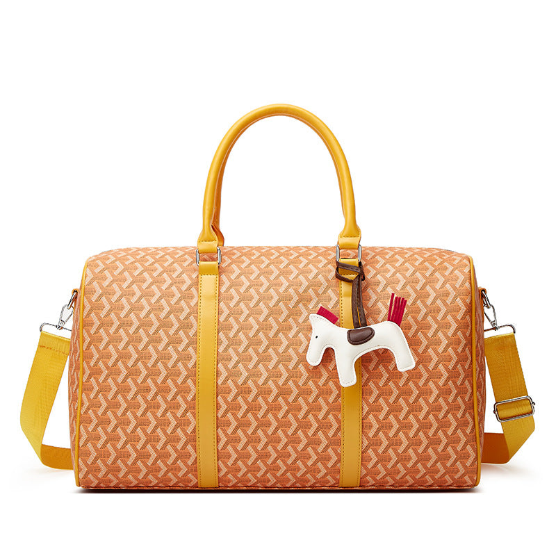 MAOXIANGSHOP Star of the same style, dog tooth travel bag, men's and women's hand luggage, messenger fitness bag, large-capacity boarding bag, travel bag.