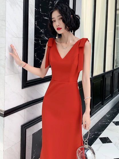 Evening dress dress women's  new banquet temperament long noble simple generous high-end atmospheric elegant dress