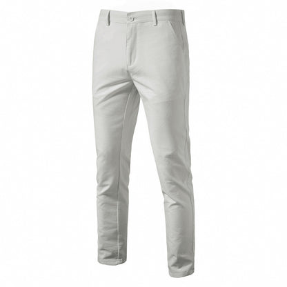 MAOXIANGSHOP 2025 Autumn new men's cotton and linen casual pants breathable straight teen solid color versatile men's trousers