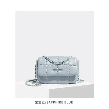 MAOXIANGSHOP 2025 New creative personalized cookie pattern paint chain shoulder strap small square bag Xiaohongshu Xiaoxiangfeng high-end messenger bag
