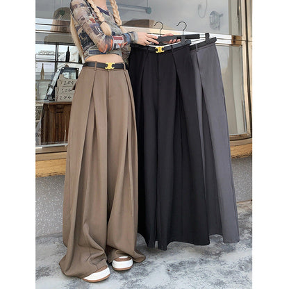 maoxiangshop-shop work outfits women Fall Loose High Waist Wide Leg Suit Pants Women's Casual Mopping Long Pants