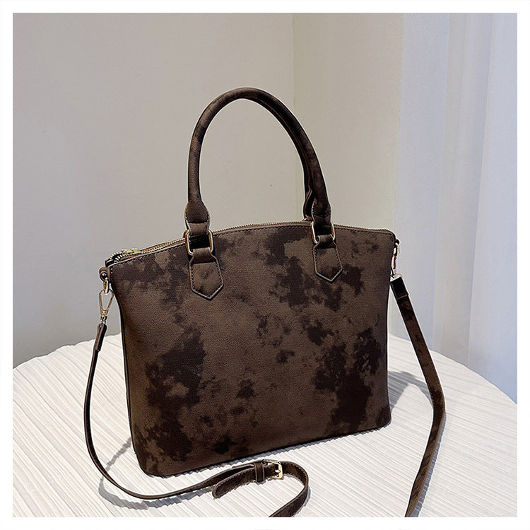 MAOXIANGSHOP 2025 popular new fashionable Popular style smudge color portable tote bag simple commuting large capacity shoulder messenger bag