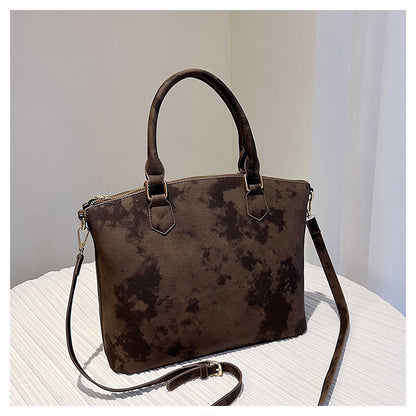 MAOXIANGSHOP 2025 popular new fashionable Popular style smudge color portable tote bag simple commuting large capacity shoulder messenger bag