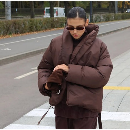 MAOXIANGSHOP 2025 popular new fashion casual waist solid color cotton clothes stand-up collar winter men's and women's new high quality