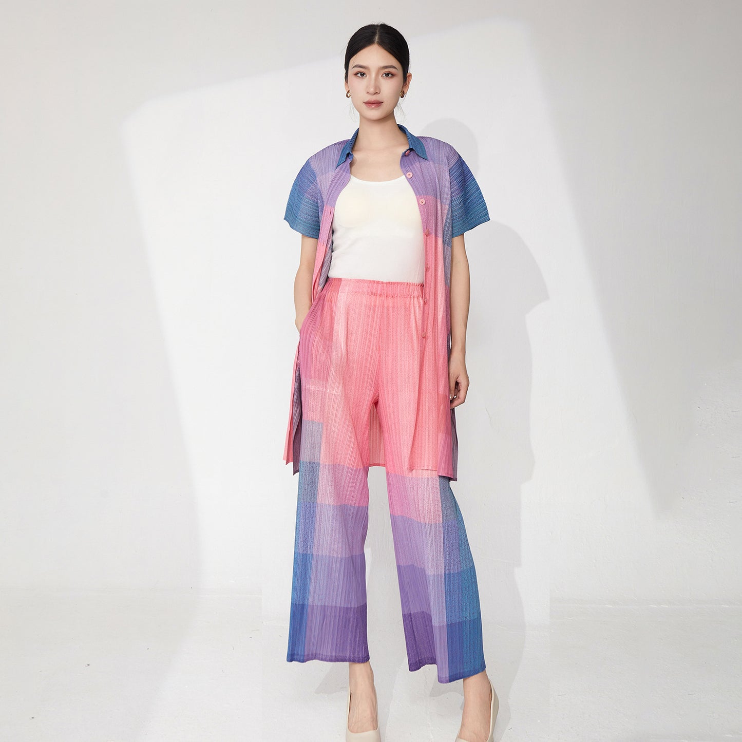counter quality fashion suit women's summer new commuting versatile high sense fashion temperament two-piece set trendy