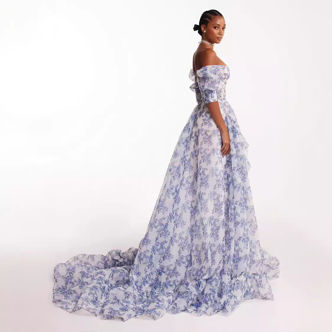 MAOXIANGSHOP 2025 New new off-the-shoulder 2025 women's clothing fashion organza fairy long temperament evening dress dress