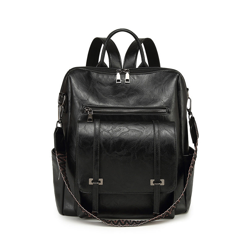 MAOXIANGSHOP 2025 retro women's backpack new high-end PU soft leather dual-purpose shoulder bag large-capacity commuter backpack women