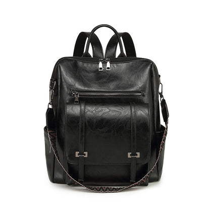 MAOXIANGSHOP 2025 retro women's backpack new high-end PU soft leather dual-purpose shoulder bag large-capacity commuter backpack women