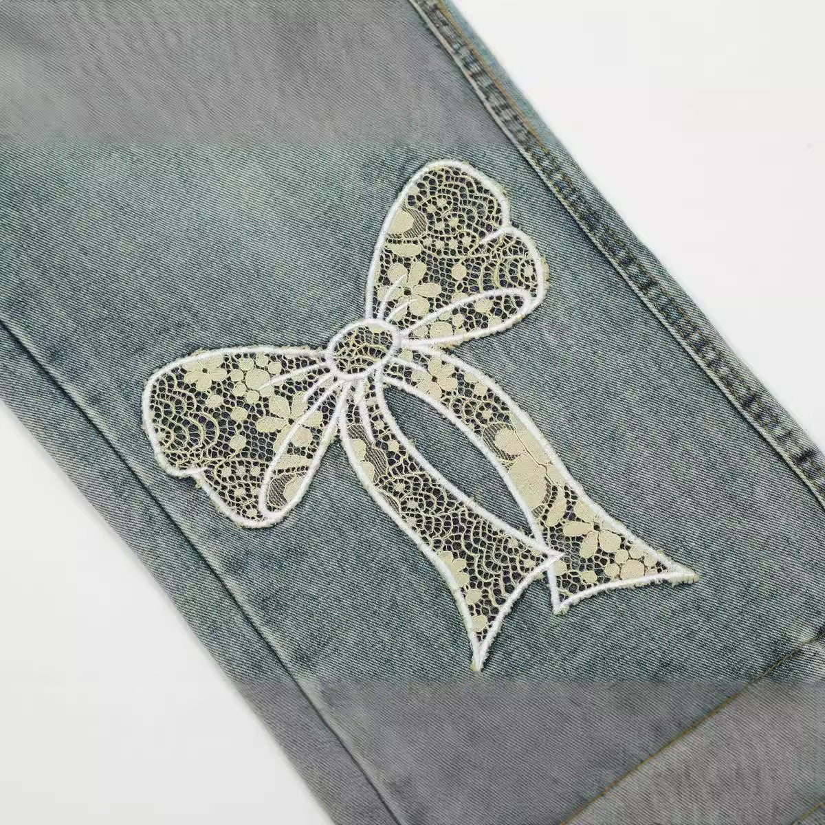 maoxiangshop 2000s fashion 2024 Quality Autumn Street Hipster Embroidered Decorative Straight Pants Women's Jeans