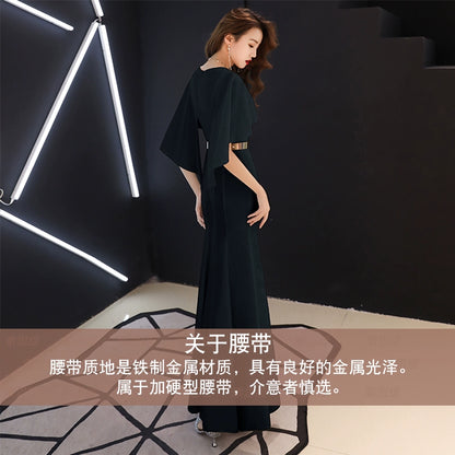White evening dress dress women  new banquet aura queen noble fishtail dress long celebrity temperament