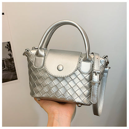 MAOXIANGSHOP 2025 Early autumn new imitation woven women's bags, dumpling bags, high-end textured handbags, versatile single shoulder messenger bags, New explosion