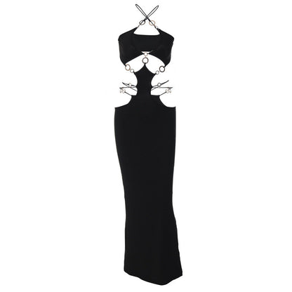 sexy trend hip skirt summer women's clothing new fashion American backless halter neck dress female