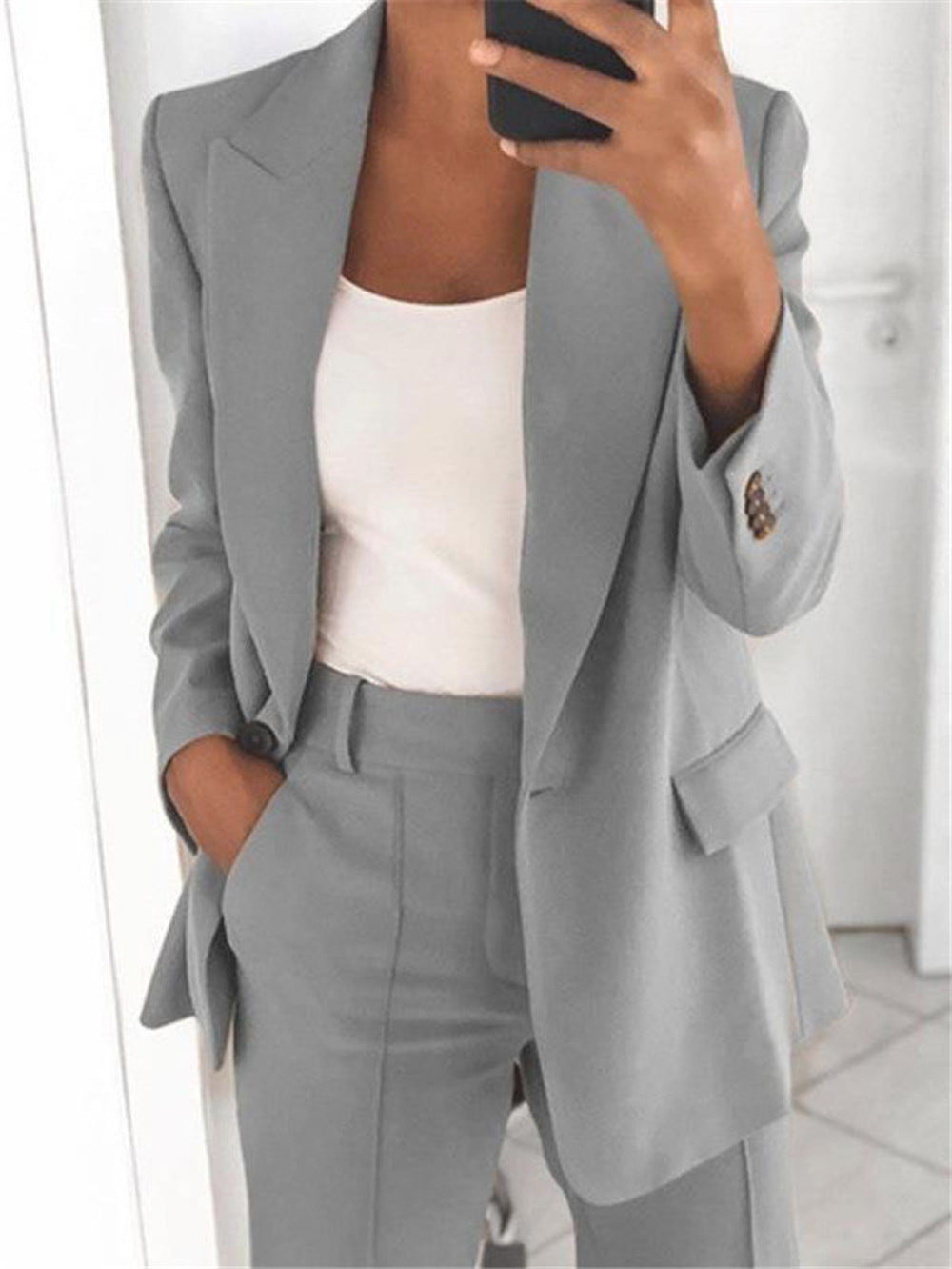 maoxiangshop-shop chuc 2024 Women's New Fashion High-End Slim Lapel Cardigan Temperament Suit Jacket Suit Women