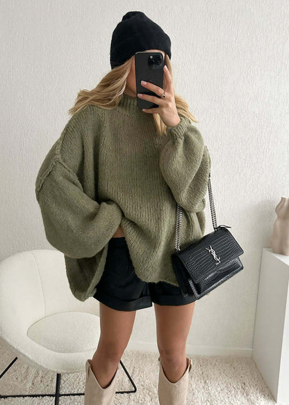 maoxiangshop fall outfits women Women's 2024 Spring and Autumn New Elegant round Neck Simple Fashion Style Thin Sweater