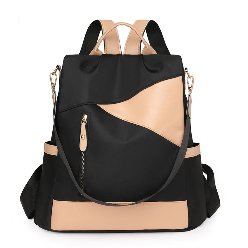 MAOXIANGSHOP 2025Splicing backpack women's contrasting soft leather shoulder bag popular spring new student multi-purpose Korean version women's backpack