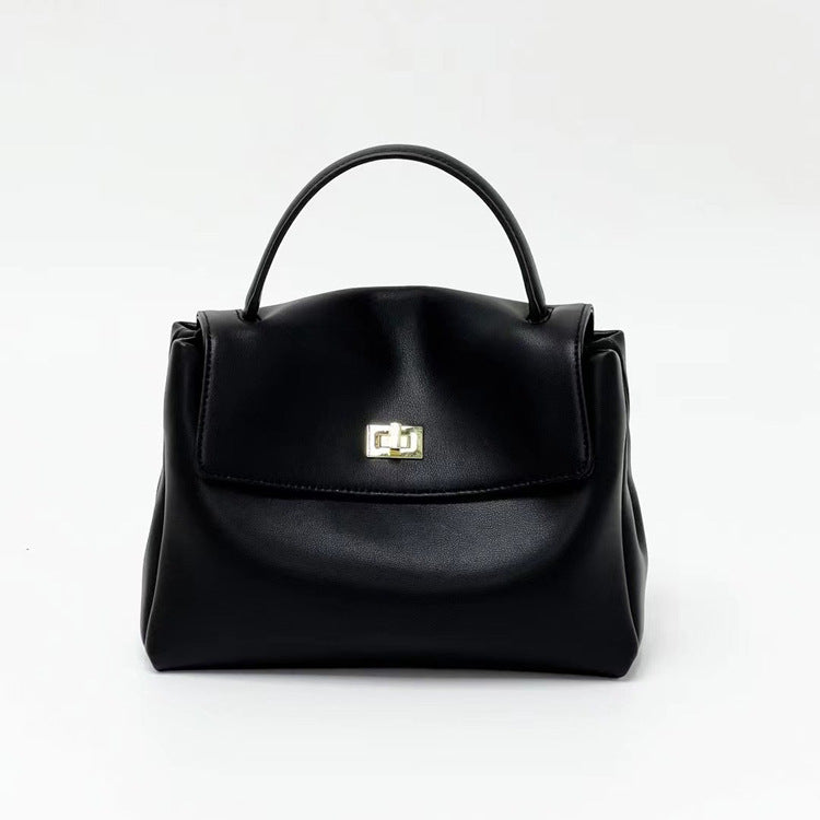 2025 Textured soft cowhide handbag summer new retro small square bag versatile fashion shoulder bag messenger women's bag women's bag