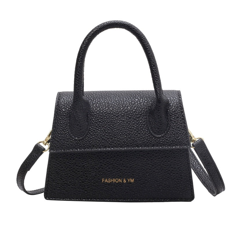 MAOXIANGSHOP 2025 Bag Women's Spring and Summer  New Portable Small Square Bag Simple Texture Lychee Pattern Shoulder New Lipstick Bag