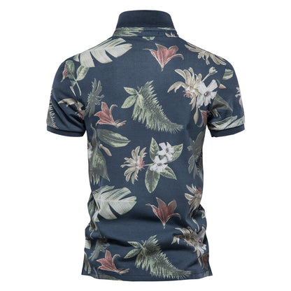 MAOXIANGSHOP 2025 summer new Popular trade supply printed POLO shirt spot men's short-sleeved lapel Popularan size T-shirt