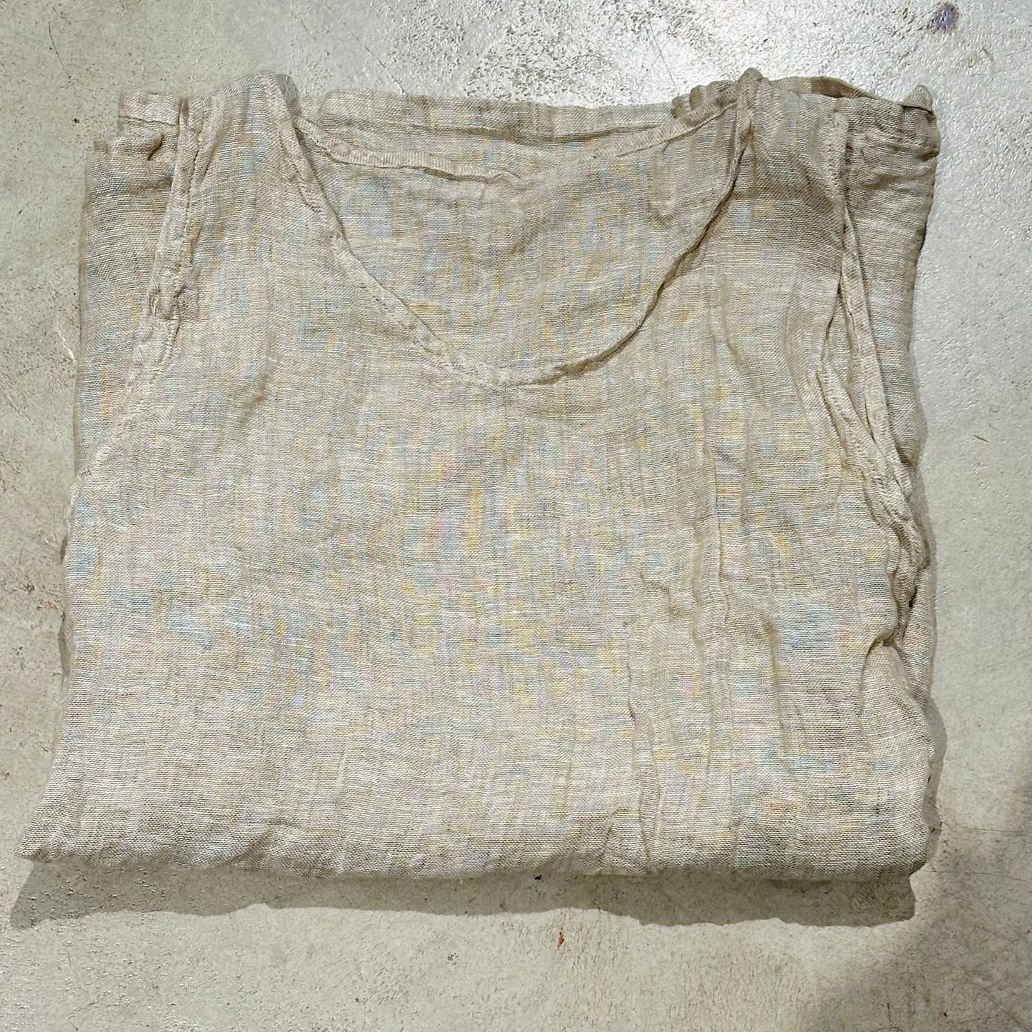 2025 250315/Xiaoyuan, spring and summer yarn-dyed linen retro literary crew neck vest