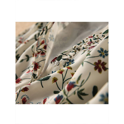 2025 Heavy mulberry silk dress, high-end silk floral skirt  summer new medium and long spring women's clothing