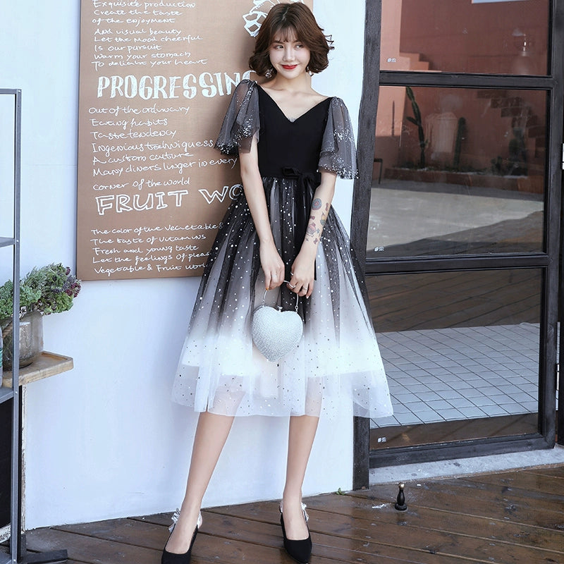 Banquet small evening dress women  new temperament small people can usually wear birthday party medium and long dresses