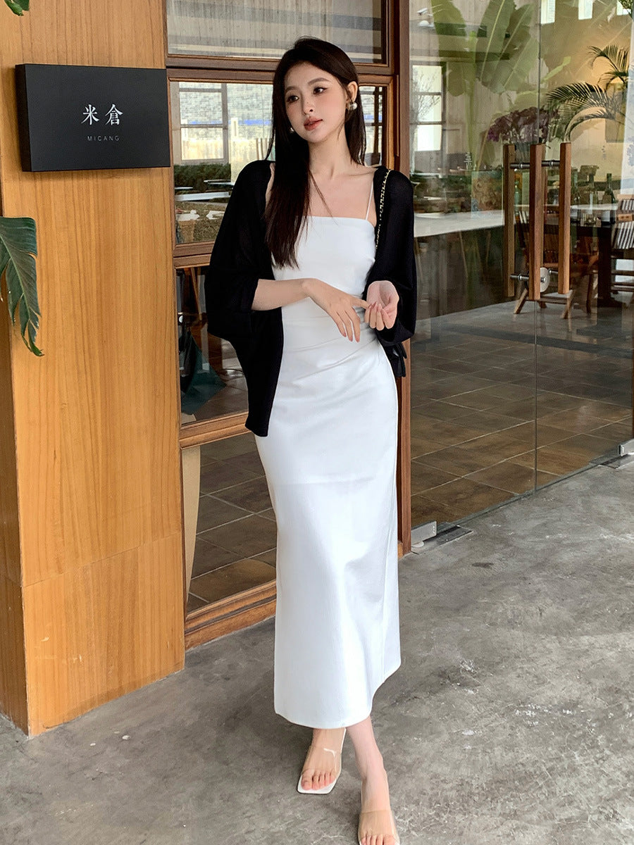 2025 summer clothing new high waist and thin temperament suspender dress high-end long dress children 88192