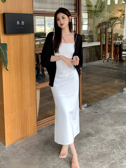 2025 summer clothing new high waist and thin temperament suspender dress high-end long dress children 88192