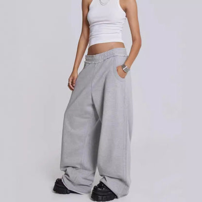 maoxiangshop outfit inspo Gray Casual Pants Sweatpants Street Style Baggy Sweatpants Trousers Autumn and Winter New