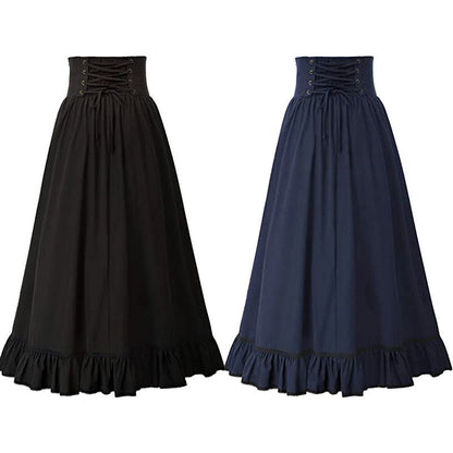 maoxiangshop pop culture dress to impress Plus Size Retro Renaissance Women's A- line Ruffle Skirt Halloween Ball Retro Cosplay