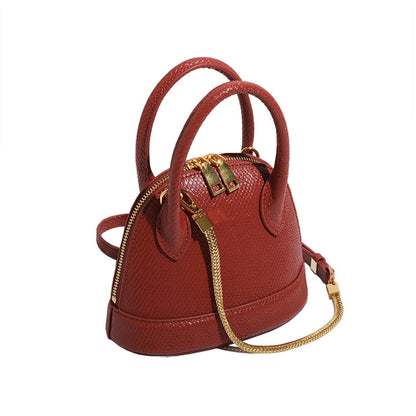 2025 Shell bag women's  summer new red wedding bag bridal bag shoulder crossbody handbag genuine leather women's bag