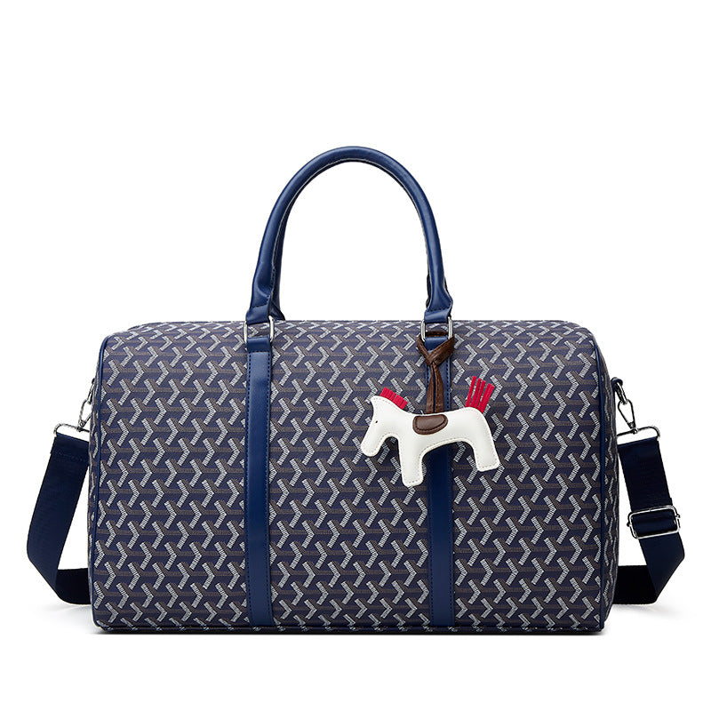 MAOXIANGSHOP Star of the same style, dog tooth travel bag, men's and women's hand luggage, messenger fitness bag, large-capacity boarding bag, travel bag.
