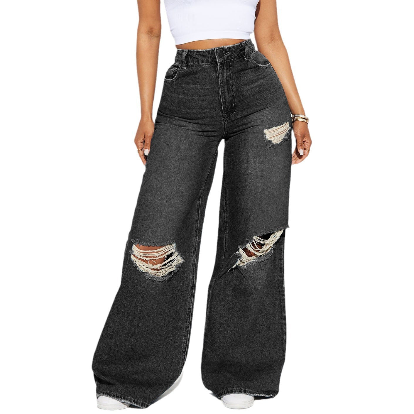 maoxiangshop outfit ideas Women's Wide-Leg Jeans Fall/Winter Regular 2024 New Baggy Jeans Baggy Jeans